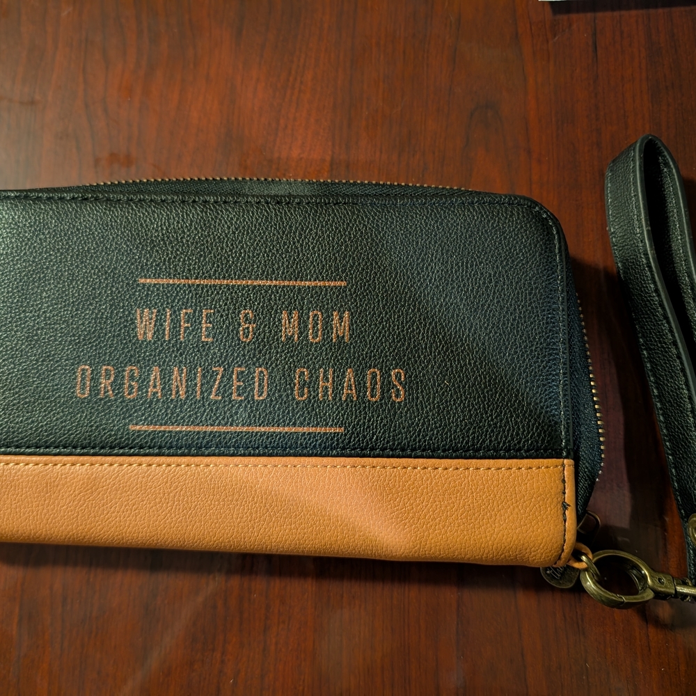 Black and Tan Wristlet Wallet